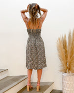 Load image into Gallery viewer, Ladies Floral Midi Dress  Color: Charcoal/Multi
