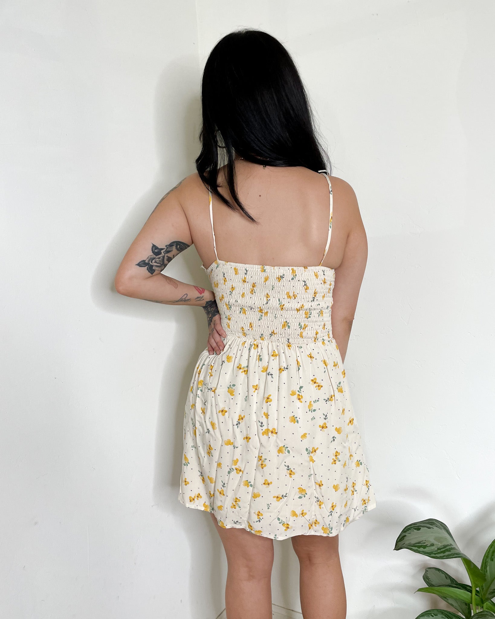 Ladies Floral Sun Dress Color: Yellow/Cream 'Annie' Dress L Ladies Floral Sun Dress Color: Yellow/Cream 'Annie' Dress L